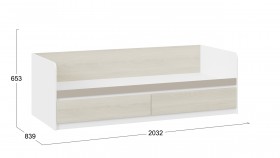 Кровать «Сканди» с 2 ящиками Дуб Гарден/Белый/Глиняный серый в Марьяновке - maryanovka.katalogmebeli.com | фото 3