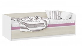 Кровать «Сканди» с 2 ящиками Дуб Гарден/Белый/Лиловый в Марьяновке - maryanovka.katalogmebeli.com | фото 1