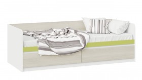 Кровать «Сканди» с 2 ящиками Дуб Гарден/Белый/Зеленый в Марьяновке - maryanovka.katalogmebeli.com | фото