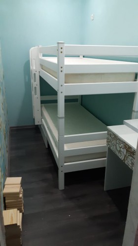 Кровать Соня вариант 9 двухъярусная с прямой лестницей Белый полупрозрачный в Марьяновке - maryanovka.katalogmebeli.com | фото 3