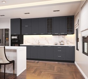 Кухонный гарнитур 1,8м Луксор высокие модули (Клен серый/корпус венге) в Марьяновке - maryanovka.katalogmebeli.com | фото