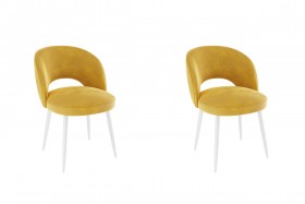 Набор стульев Моли 2 шт (жёлтый велюр/белый) в Марьяновке - maryanovka.katalogmebeli.com | фото