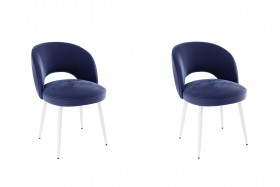Набор стульев Моли 2 шт (синий велюр/белый) в Марьяновке - maryanovka.katalogmebeli.com | фото