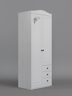 Шкаф 2-х створчатый с ящиками Бэлла (Выбеленное дерево/Белый) в Марьяновке - maryanovka.katalogmebeli.com | фото