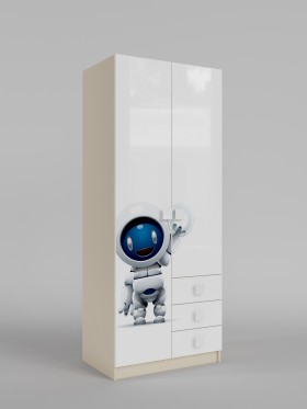 Шкаф 2-х створчатый с ящиками Санни (Белый/корпус Клен) в Марьяновке - maryanovka.katalogmebeli.com | фото