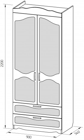 Шкаф 2-х створчатый с ящиками серии Иллюзия 33 сиреневый в Марьяновке - maryanovka.katalogmebeli.com | фото 2