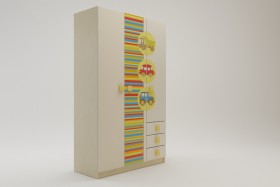 Шкаф 3-х створчатый с ящиками Клаксон (Бежевый/корпус Клен) в Марьяновке - maryanovka.katalogmebeli.com | фото