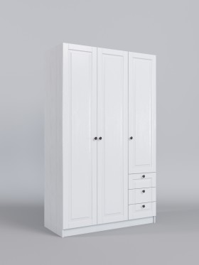 Шкаф 3-х створчатый с ящиками Классика (Белый/корпус Выбеленное дерево) в Марьяновке - maryanovka.katalogmebeli.com | фото