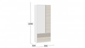 Шкаф для одежды комбинированный «Сканди» Дуб Гарден/Белый/Глиняный серый в Марьяновке - maryanovka.katalogmebeli.com | фото 4