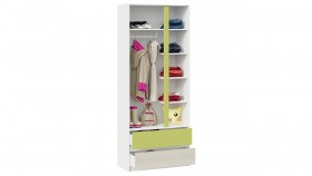 Шкаф для одежды комбинированный «Сканди» Дуб Гарден/Белый/Зеленый в Марьяновке - maryanovka.katalogmebeli.com | фото 4
