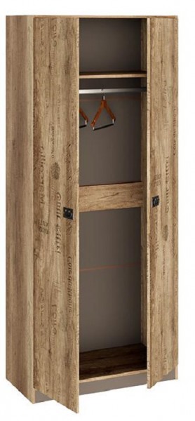 Шкаф для одежды «Пилигрим» (Дуб Каньон светлый, Фон серый) в Марьяновке - maryanovka.katalogmebeli.com | фото 2