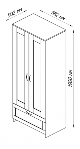 Шкаф двухдверный Сириус с 1 ящиком белый в Марьяновке - maryanovka.katalogmebeli.com | фото 2