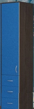 Шкаф-пенал №2 (закрытый) Бодего темный/Голубой в Марьяновке - maryanovka.katalogmebeli.com | фото