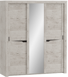 Шкаф трехдверный Соренто с раздвижными дверями Дуб бонифаций/Кофе структурный матовый в Марьяновке - maryanovka.katalogmebeli.com | фото 1