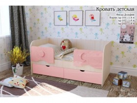 Соня Кровать детская 2 ящика 1.6 Розовый глянец в Марьяновке - maryanovka.katalogmebeli.com | фото