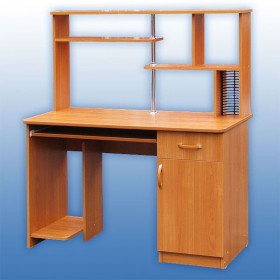 Компьютерный стол 1 с надстройкой (Венге/Дуб выбеленный) в Марьяновке - maryanovka.katalogmebeli.com | фото 3